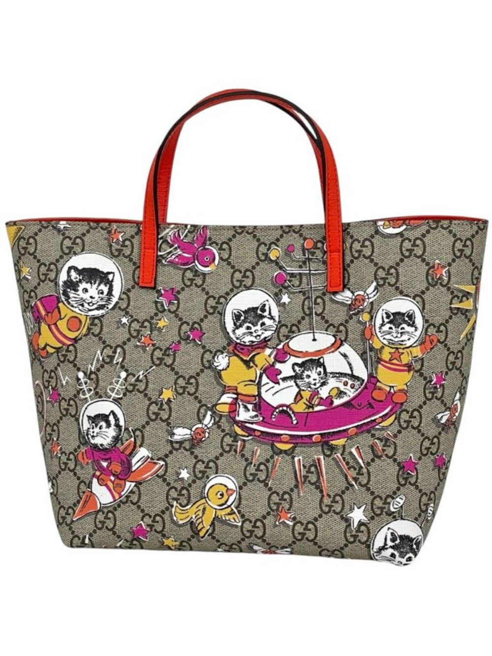 Gucci Handbag Children's Yuko Higuchi GG Supreme Beige Multicolor